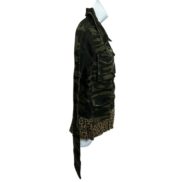 Cloth & Trim Camouflage Jacket Sz M Animal Print Button Front Camo Cotton - Picture 6 of 9
